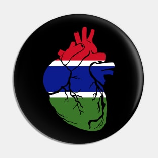 Gambian flag heart Pin