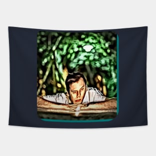 Man night trees light thinking out of box make money Tapestry