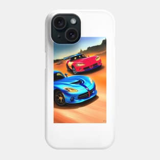 Classic car red vs. blue Phone Case