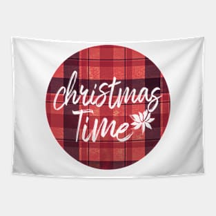 Christmas Time Plaid Tapestry