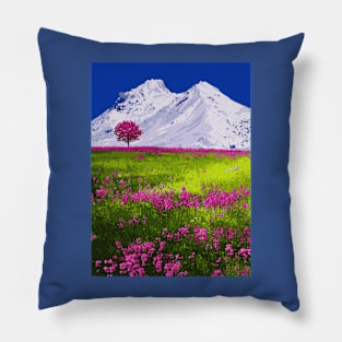 Mountain Floral - Landscape Pillow