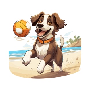 Dog playing beach volleyball T-Shirt