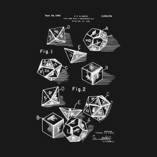 Dice Set Tabletop Games Patent Blueprints 1963 T-Shirt