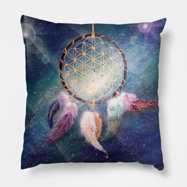 Sacred geometry - dream catcher flower of life Pillow by monchie