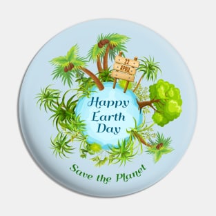 Happy earth Day Save The Planet Pin