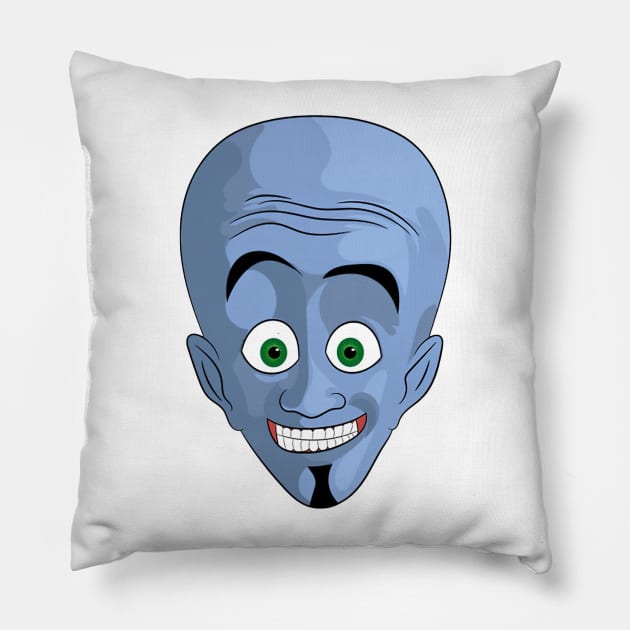 Megamind - Funny Face Pillow by Tracy Daum