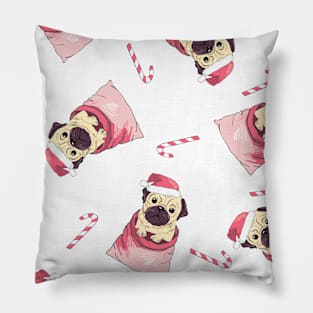 Pug Santa Claus Pillow