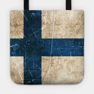 Vintage Aged and Scratched Finnish Flag Tote