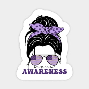 In May We Wear Purple Retro Lupus Awareness Month Magnet