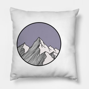 Muted Mountain Scene Pillow