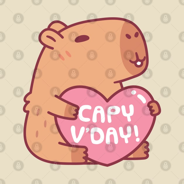 Cute Capybara Capy Vday Valentines Day Pun by rustydoodle