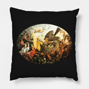 Cock Robin Defending His Nest - John Anster Fitzgerald Pillow