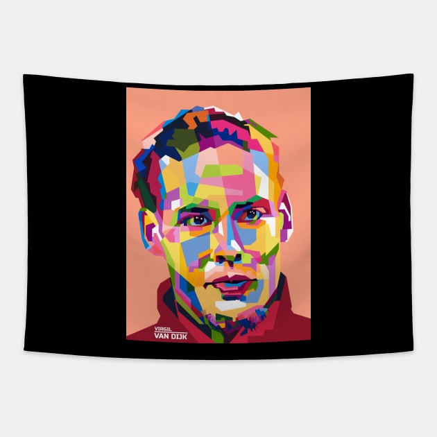 Abstract Virgil van Dijk Tapestry by smd90