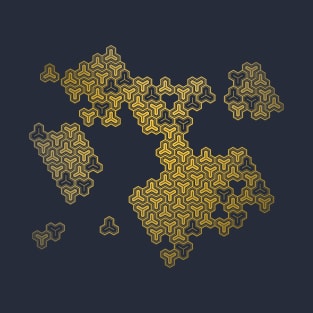 Japanese art inspired golden like pattern T-Shirt