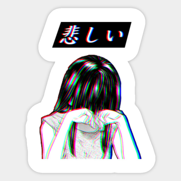 SAD - SAD JAPANESE ANIME AESTHETIC - Aesthetic - Sticker ...