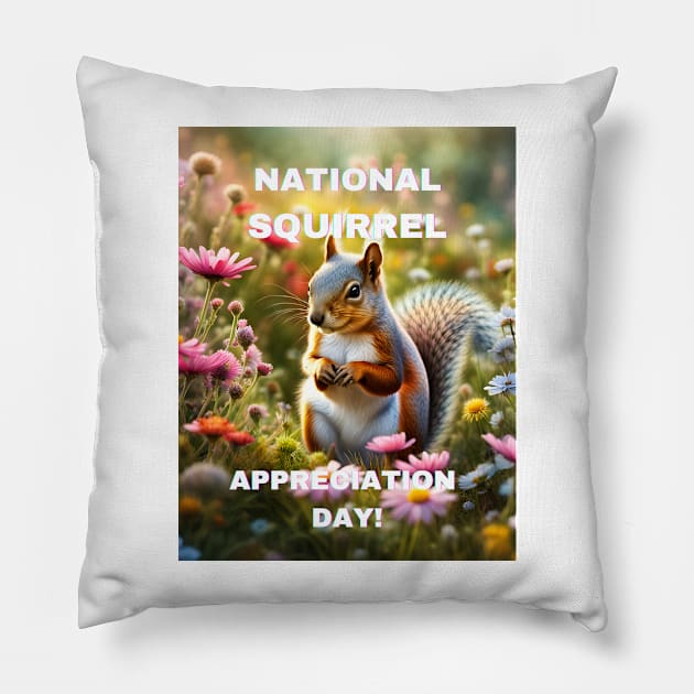 National Squirrel Appreciation Day!  (21st January) Pillow by Threads of Diversity!