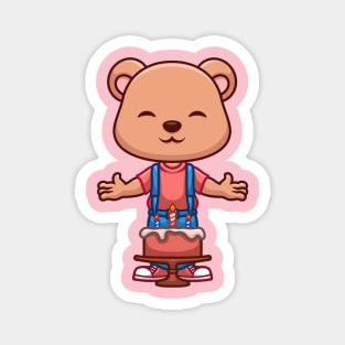 Birthday Bear Cute Cartoon Magnet