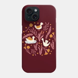 Duck lake in maroon Phone Case