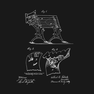 School Desk and Seats Vintage Patent Drawing T-Shirt