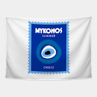 Mykonos Greece Stamp Tapestry
