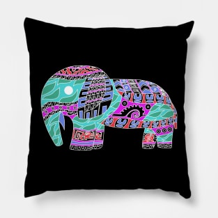 floral totonac elephant in ecopop arts Pillow