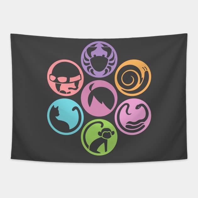 Bakemonogatari (Monogatari Series) icons (Shinobu Helmet ver.) Tapestry by Kamishirts