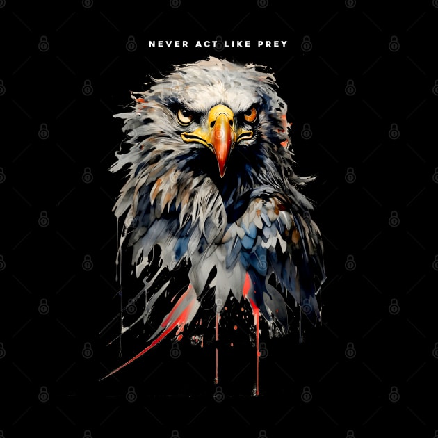 American Eagle: Never Act Like Prey on a Dark Background by Puff Sumo