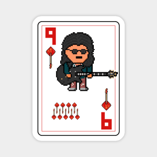 Pixelrockstars Nine of Diamonds Playing Card Magnet