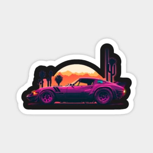 Ferrari 250 GTO synthwave sunset Magnet