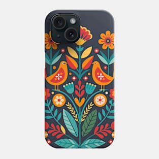 Romanian Folklore Floral Design Phone Case