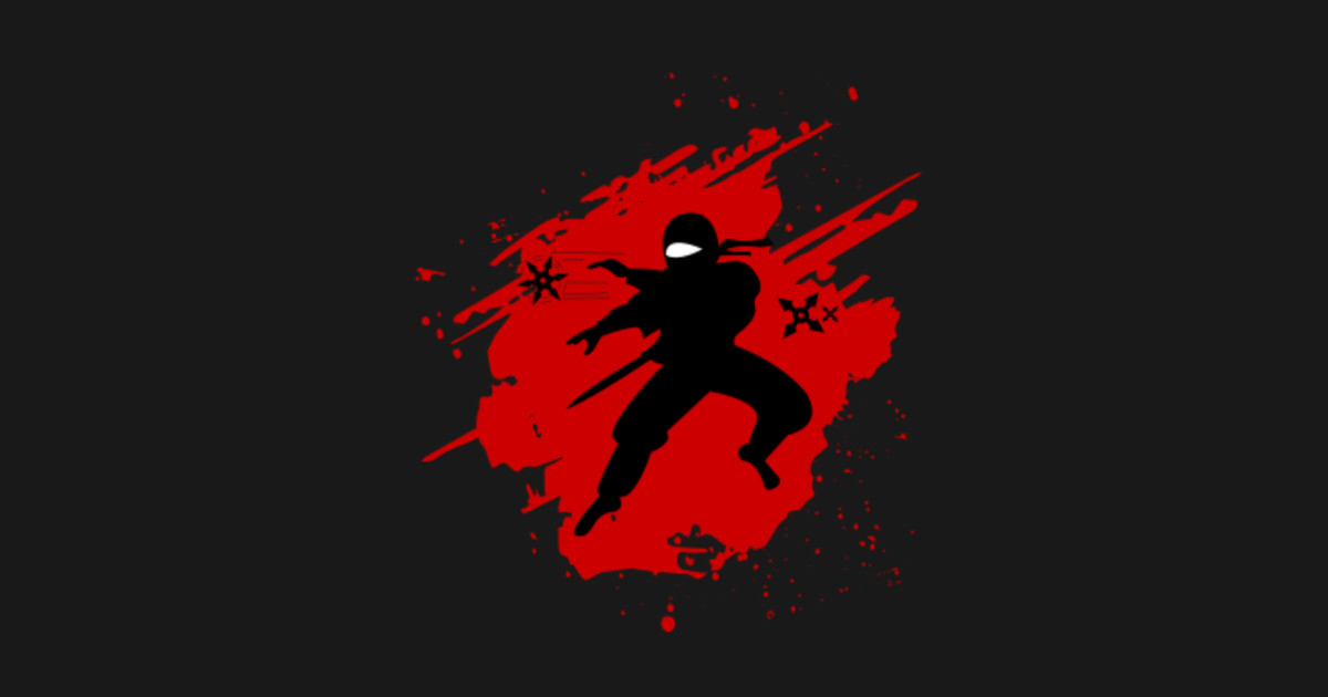 Ninja fighter on red background - Ninja - Tapestry | TeePublic