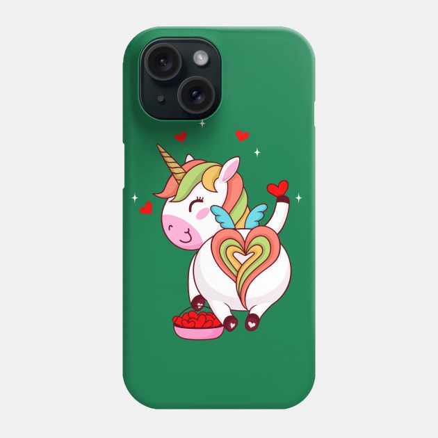 Unicorn Heart Phone Case by Mako Design 