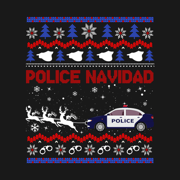 Police Navidad Ugly Christmas Sweater Design by aaltadel