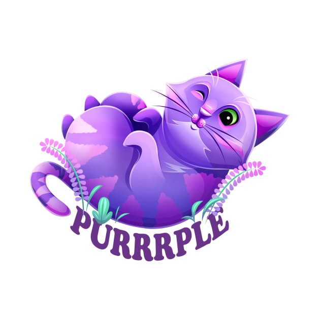 Purrrple fantasy cat by Art by Angele G