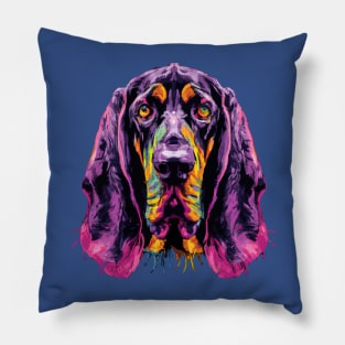 Bloodhound Colourful Artwork Pillow