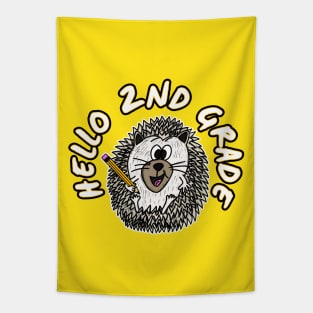 Hello 2nd Grade Hedgehog Back To School 2022 Tapestry