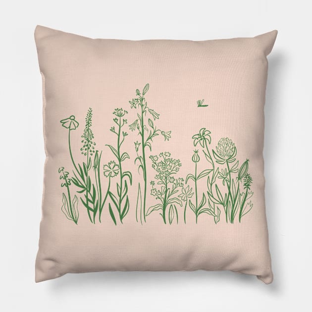 Wildflowers Pillow by BahArt