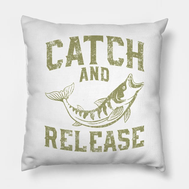 Catch And Release Fishing Pillow by JakeRhodes