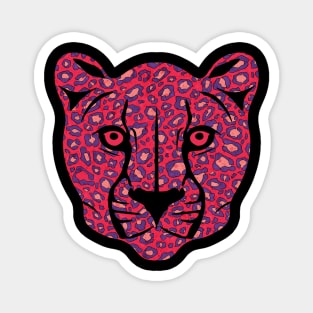 Hot pink leopard face Magnet