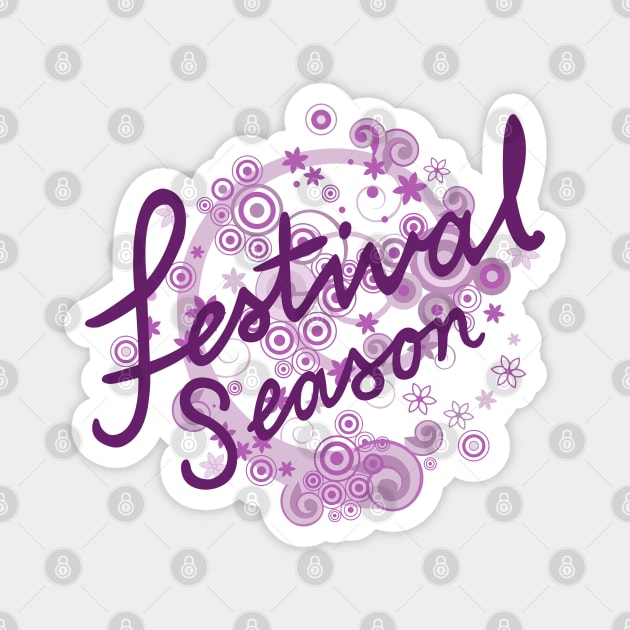 Festival Season Type Design Pinks & Purples Magnet by NataliePaskell