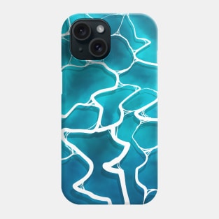 Digital Water Drawing Waves Phone Case