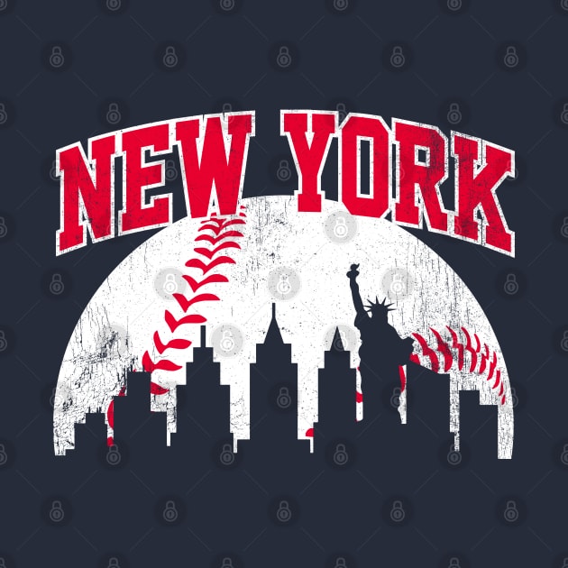 Vintage New York Skyline City Gameday Retro Vintage USA by DetourShirts