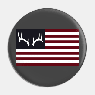 Antler American Flag Pin