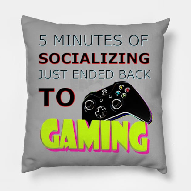 FUNNY GAMING SENTENCE QUOTES Pillow by myouynis