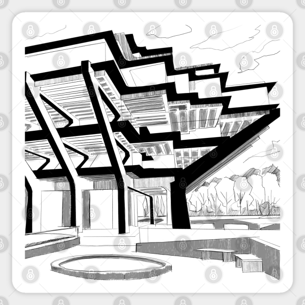 brutalist architecture in library in europe arts wallpaper - Architecture - Sticker | TeePublic brutalist architecture in library in europe arts wallpaper - Architecture - Sticker | TeePublic
