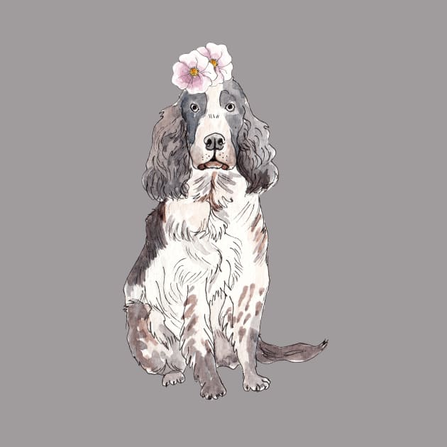 English cocker spaniel with flower by doggyshop