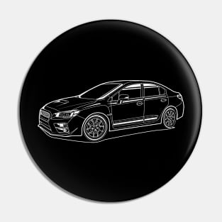 Subie line art white Pin