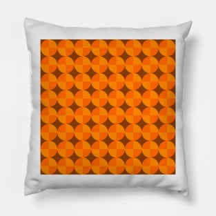 orange 1970s geometrical design Pillow