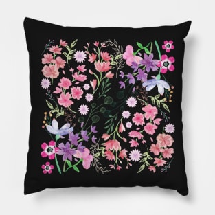 Watercolor Flowers Pillow