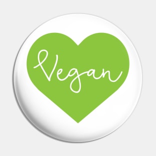 Green Vegan Heart Pin